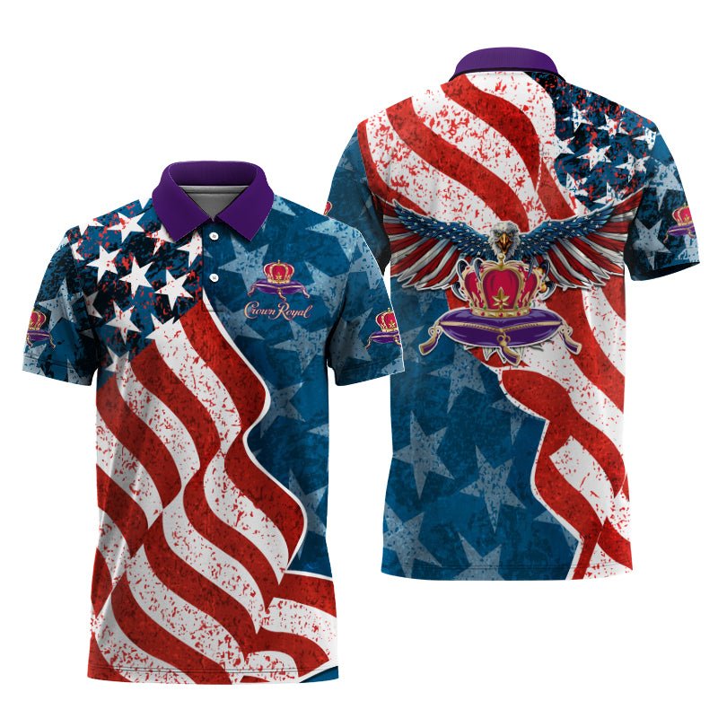 Crown Royal American Eagle Flag Polo Shirt
